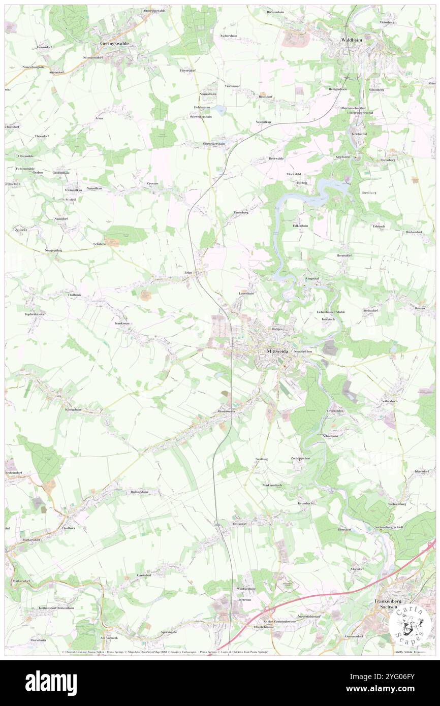 Mittweida, DE, Germania, Sassonia, N 50 59' 15'', N 12 57' 35'', mappa, Cartascapes Mappa pubblicata nel 2024. Esplora Cartascapes, una mappa che rivela i diversi paesaggi, culture ed ecosistemi della Terra. Viaggia attraverso il tempo e lo spazio, scoprendo l'interconnessione del passato, del presente e del futuro del nostro pianeta. Foto Stock