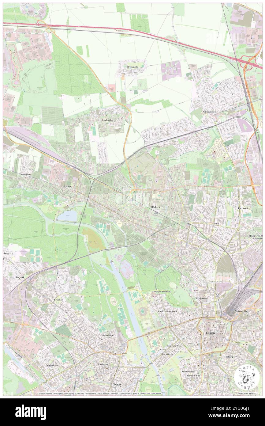 Leipzig Slevogtstrasse, DE, Germania, Sassonia, N 51 22' 22'', N 12 20' 39''', mappa, Cartascapes Mappa pubblicata nel 2024. Esplora Cartascapes, una mappa che rivela i diversi paesaggi, culture ed ecosistemi della Terra. Viaggia attraverso il tempo e lo spazio, scoprendo l'interconnessione del passato, del presente e del futuro del nostro pianeta. Foto Stock