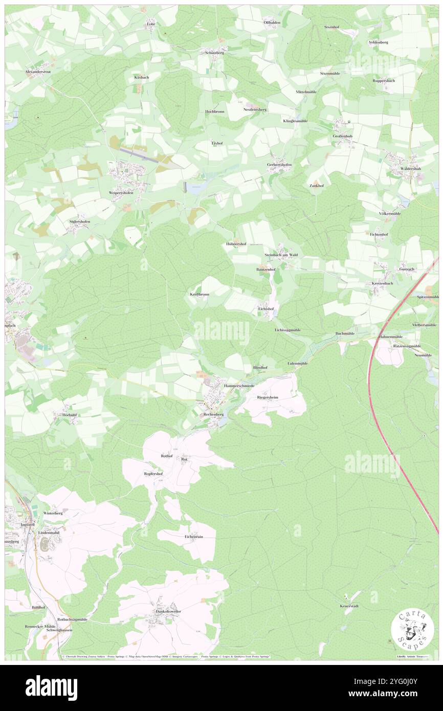 Rechenberg, Regierungsbezirk Mittelfranken, DE, Germania, Baviera, N 49 27' 47'', N 11 6' 36'', MAP, Cartascapes Map pubblicata nel 2024. Esplora Cartascapes, una mappa che rivela i diversi paesaggi, culture ed ecosistemi della Terra. Viaggia attraverso il tempo e lo spazio, scoprendo l'interconnessione del passato, del presente e del futuro del nostro pianeta. Foto Stock