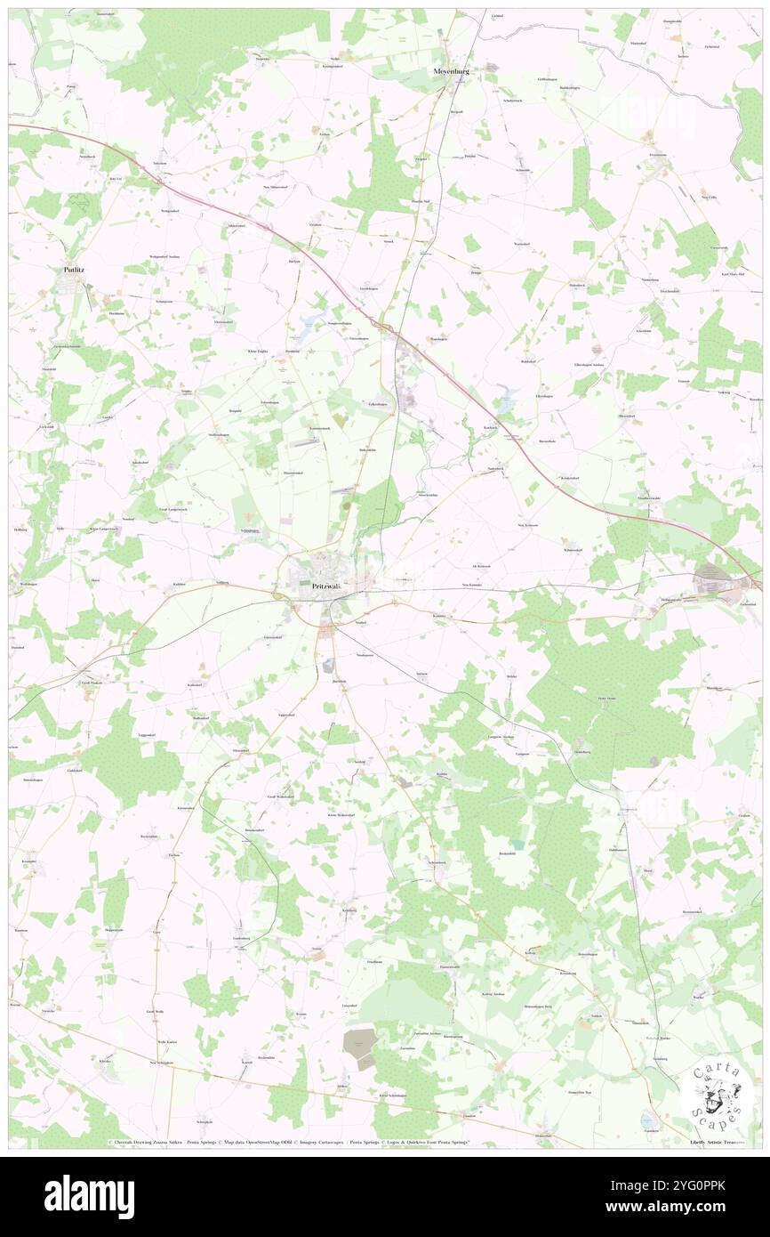 Pritzwalk, DE, Germania, Brandeburgo, N 53 8' 7'', N 12 12' 6'', mappa, Cartascapes Mappa pubblicata nel 2024. Esplora Cartascapes, una mappa che rivela i diversi paesaggi, culture ed ecosistemi della Terra. Viaggia attraverso il tempo e lo spazio, scoprendo l'interconnessione del passato, del presente e del futuro del nostro pianeta. Foto Stock