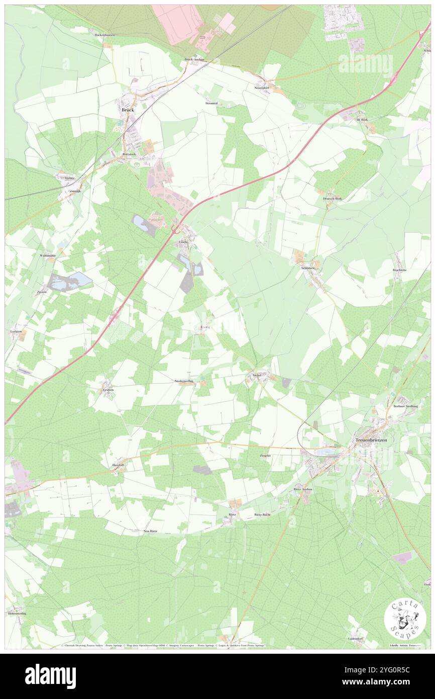 Muhlenfliess, DE, Germania, Brandeburgo, N 52 28' 0'', N 13 58' 0'', mappa, Cartascapes Mappa pubblicata nel 2024. Esplora Cartascapes, una mappa che rivela i diversi paesaggi, culture ed ecosistemi della Terra. Viaggia attraverso il tempo e lo spazio, scoprendo l'interconnessione del passato, del presente e del futuro del nostro pianeta. Foto Stock