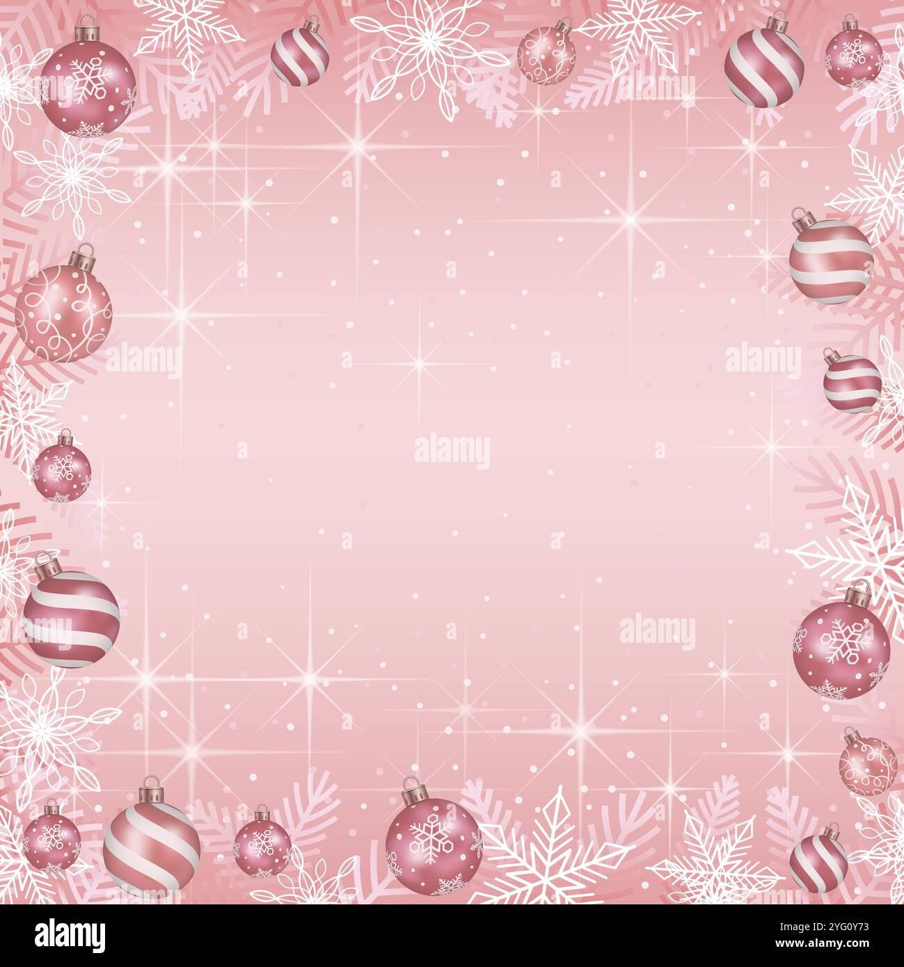 Happy Holidays Vector Square Frame Illustration con Abstract Snowflakes Pattern e Text Space. Illustrazione Vettoriale