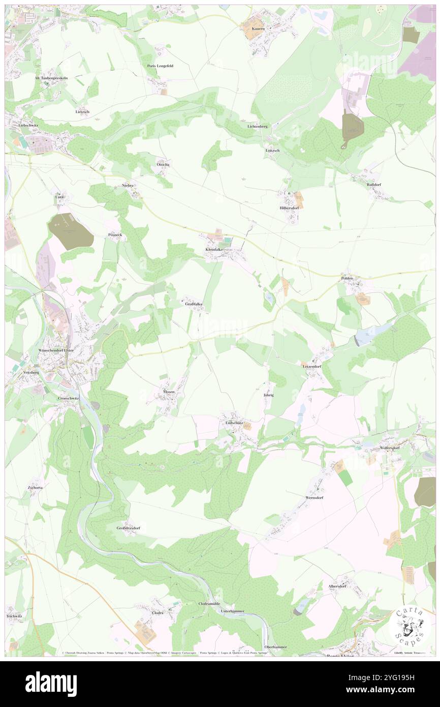 Falka, DE, Germania, Turingia, N 50 47' 59'', N 12 7' 59'', mappa, Cartascapes Mappa pubblicata nel 2024. Esplora Cartascapes, una mappa che rivela i diversi paesaggi, culture ed ecosistemi della Terra. Viaggia attraverso il tempo e lo spazio, scoprendo l'interconnessione del passato, del presente e del futuro del nostro pianeta. Foto Stock