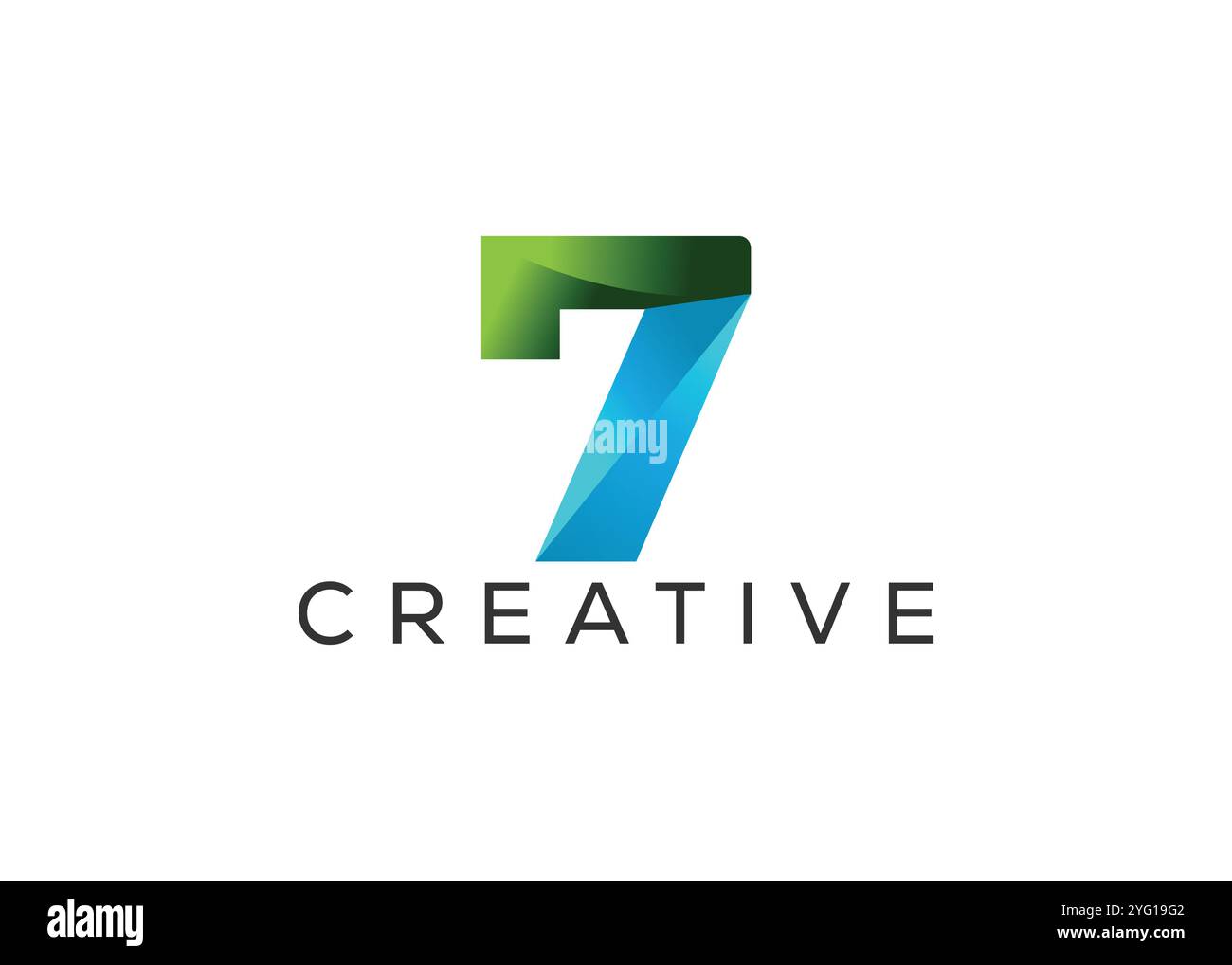 Design creativo e minimale del logo numero sette Illustrazione Vettoriale