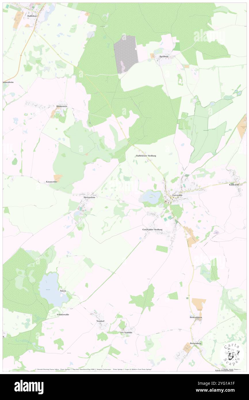 Gerswalde, DE, Germania, Brandeburgo, N 53 10' 0'', N 13 46' 0'', mappa, Cartascapes Mappa pubblicata nel 2024. Esplora Cartascapes, una mappa che rivela i diversi paesaggi, culture ed ecosistemi della Terra. Viaggia attraverso il tempo e lo spazio, scoprendo l'interconnessione del passato, del presente e del futuro del nostro pianeta. Foto Stock