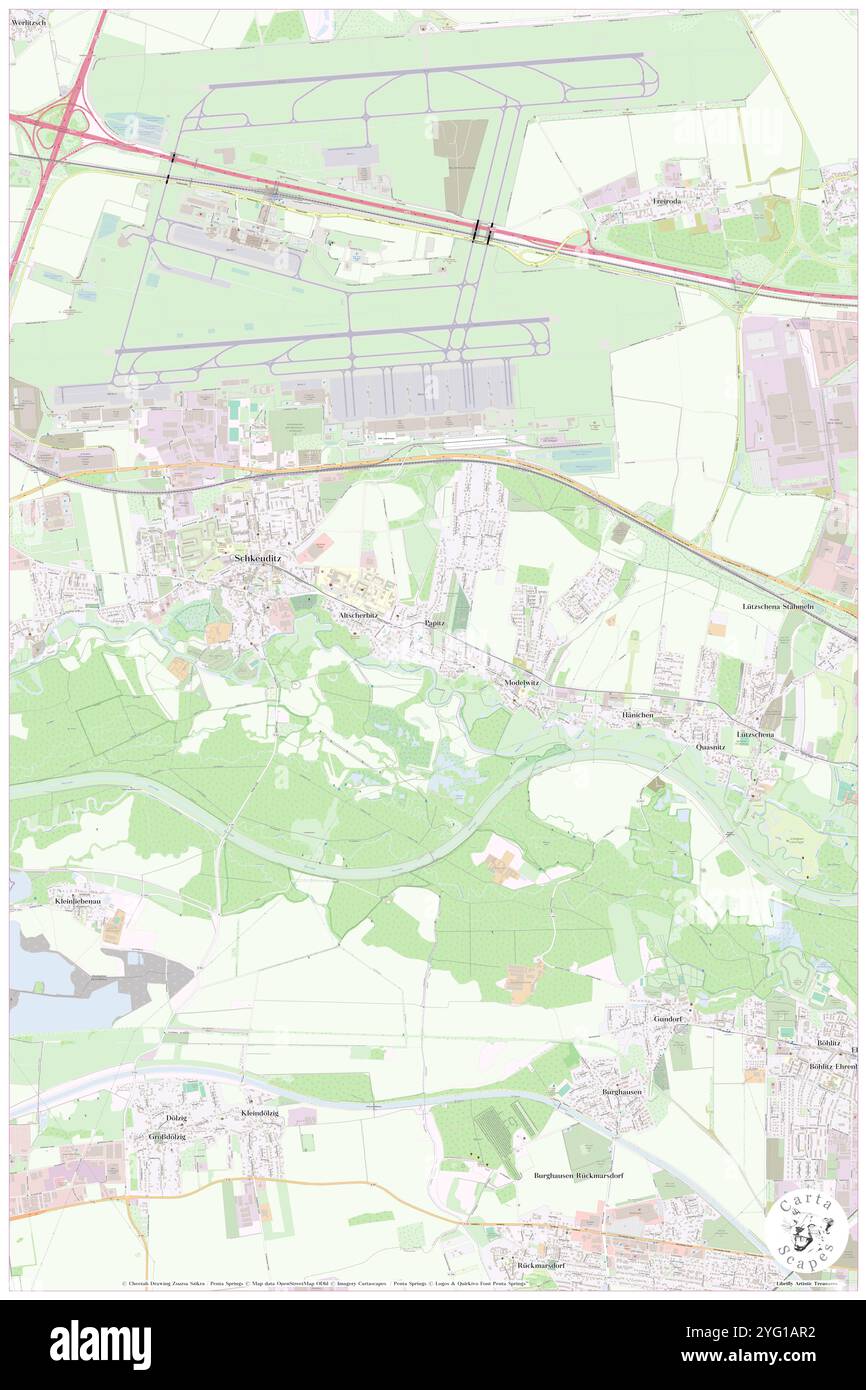 Gut Modelwitz, DE, Germania, Sassonia, N 51 23' 22'', N 12 14' 32'', mappa, Cartascapes Mappa pubblicata nel 2024. Esplora Cartascapes, una mappa che rivela i diversi paesaggi, culture ed ecosistemi della Terra. Viaggia attraverso il tempo e lo spazio, scoprendo l'interconnessione del passato, del presente e del futuro del nostro pianeta. Foto Stock