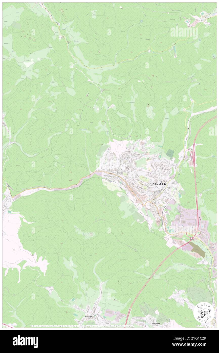 Mehlis, DE, Germania, Turingia, N 50 39' 47'', N 10 38' 58'', mappa, Cartascapes Mappa pubblicata nel 2024. Esplora Cartascapes, una mappa che rivela i diversi paesaggi, culture ed ecosistemi della Terra. Viaggia attraverso il tempo e lo spazio, scoprendo l'interconnessione del passato, del presente e del futuro del nostro pianeta. Foto Stock