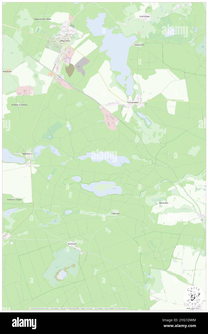 Lubelowsee, DE, Germania, Brandeburgo, N 53 4' 32'', N 13 39' 33'', mappa, Cartascapes Mappa pubblicata nel 2024. Esplora Cartascapes, una mappa che rivela i diversi paesaggi, culture ed ecosistemi della Terra. Viaggia attraverso il tempo e lo spazio, scoprendo l'interconnessione del passato, del presente e del futuro del nostro pianeta. Foto Stock