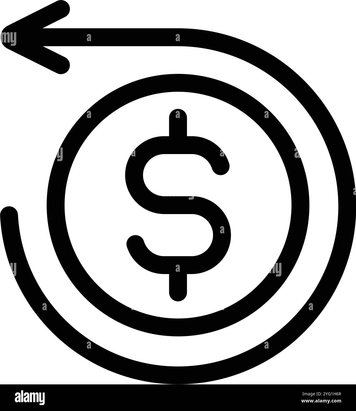 disegno dell'illustrazione dell'icona cash back Illustrazione Vettoriale