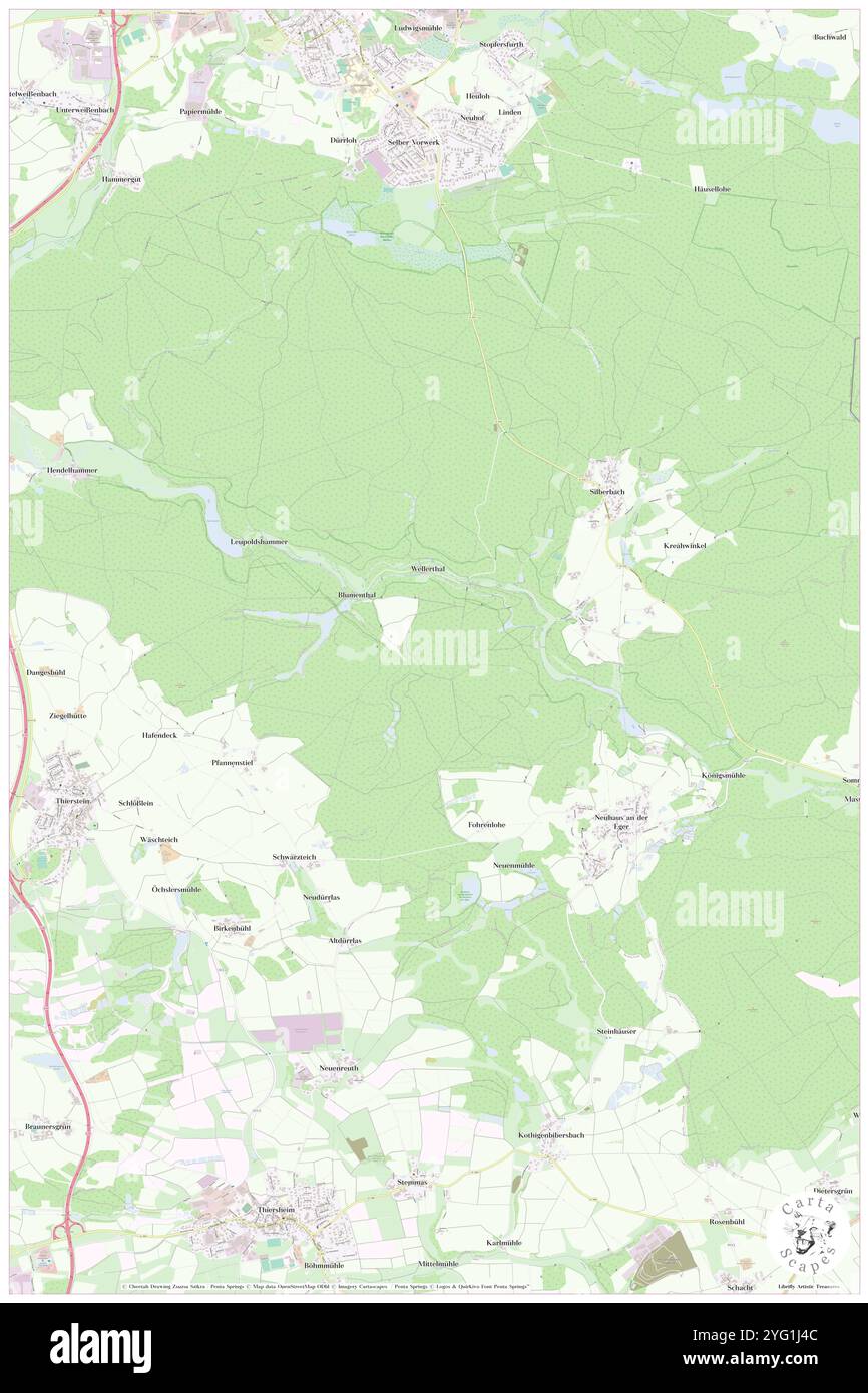 Brunnenbuhl, DE, Germania, Baviera, N 50 7' 9'', N 12 8' 43'', mappa, Cartascapes Mappa pubblicata nel 2024. Esplora Cartascapes, una mappa che rivela i diversi paesaggi, culture ed ecosistemi della Terra. Viaggia attraverso il tempo e lo spazio, scoprendo l'interconnessione del passato, del presente e del futuro del nostro pianeta. Foto Stock