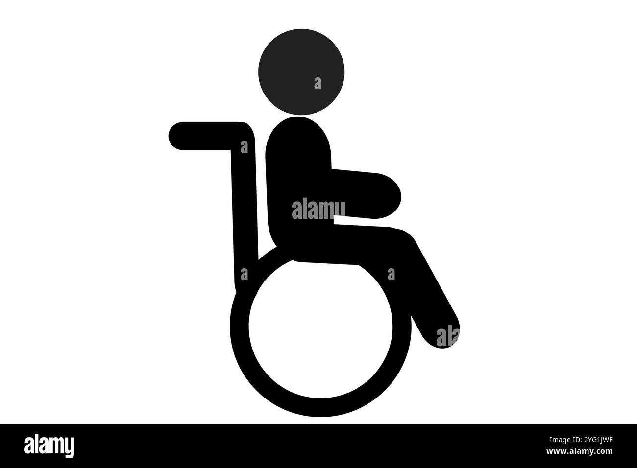 Icona rampa di accesso. Icona disabili su sedia a rotelle Foto Stock