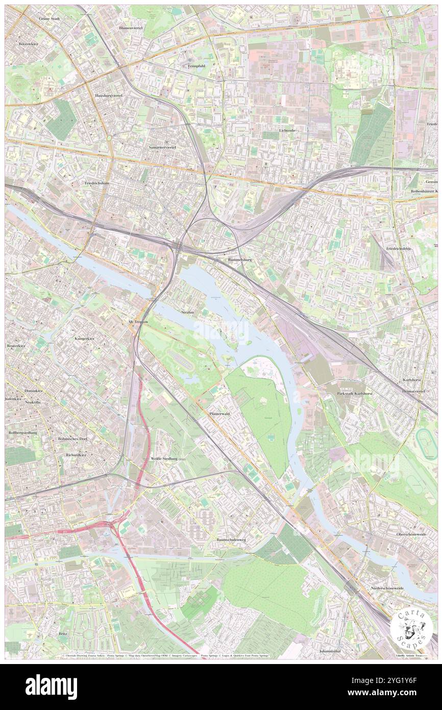 Berlino, Kreuzberg-Friedrichshain, Dorfkirche Stralau, DE, Germania, Berlino, N 52 29' 27'', N 13 28' 45'', mappa, Cartascapes Mappa pubblicata nel 2024. Esplora Cartascapes, una mappa che rivela i diversi paesaggi, culture ed ecosistemi della Terra. Viaggia attraverso il tempo e lo spazio, scoprendo l'interconnessione del passato, del presente e del futuro del nostro pianeta. Foto Stock