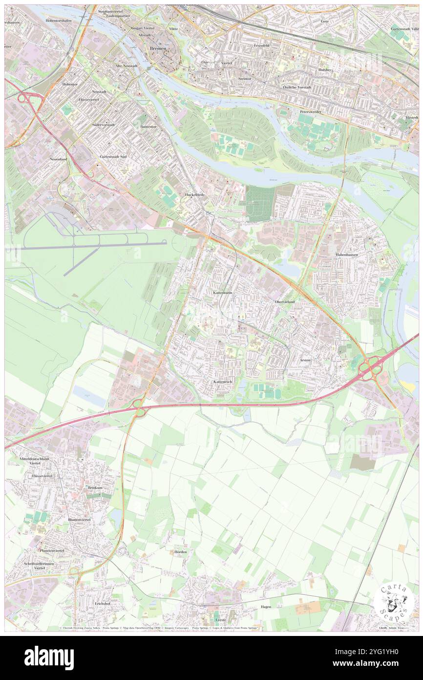 Visit, DE, Germania, Brema, N 53 2' 11'', N 8 49' 12'', mappa, Cartascapes Mappa pubblicata nel 2024. Esplora Cartascapes, una mappa che rivela i diversi paesaggi, culture ed ecosistemi della Terra. Viaggia attraverso il tempo e lo spazio, scoprendo l'interconnessione del passato, del presente e del futuro del nostro pianeta. Foto Stock