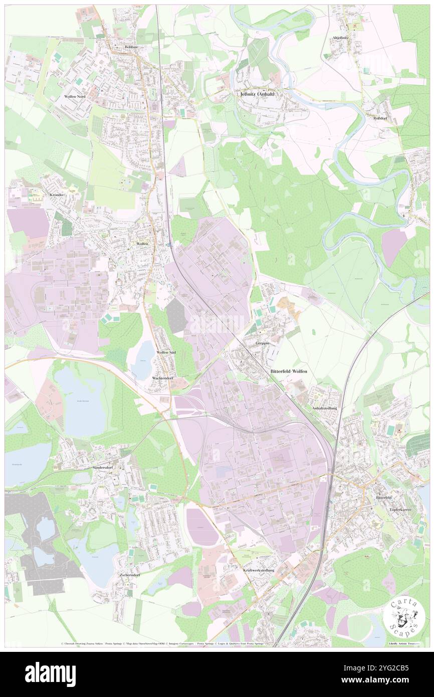 Greppin, DE, Germania, Sassonia-Anhalt, N 51 38' 43'', N 12 17' 52'', mappa, Cartascapes Mappa pubblicata nel 2024. Esplora Cartascapes, una mappa che rivela i diversi paesaggi, culture ed ecosistemi della Terra. Viaggia attraverso il tempo e lo spazio, scoprendo l'interconnessione del passato, del presente e del futuro del nostro pianeta. Foto Stock