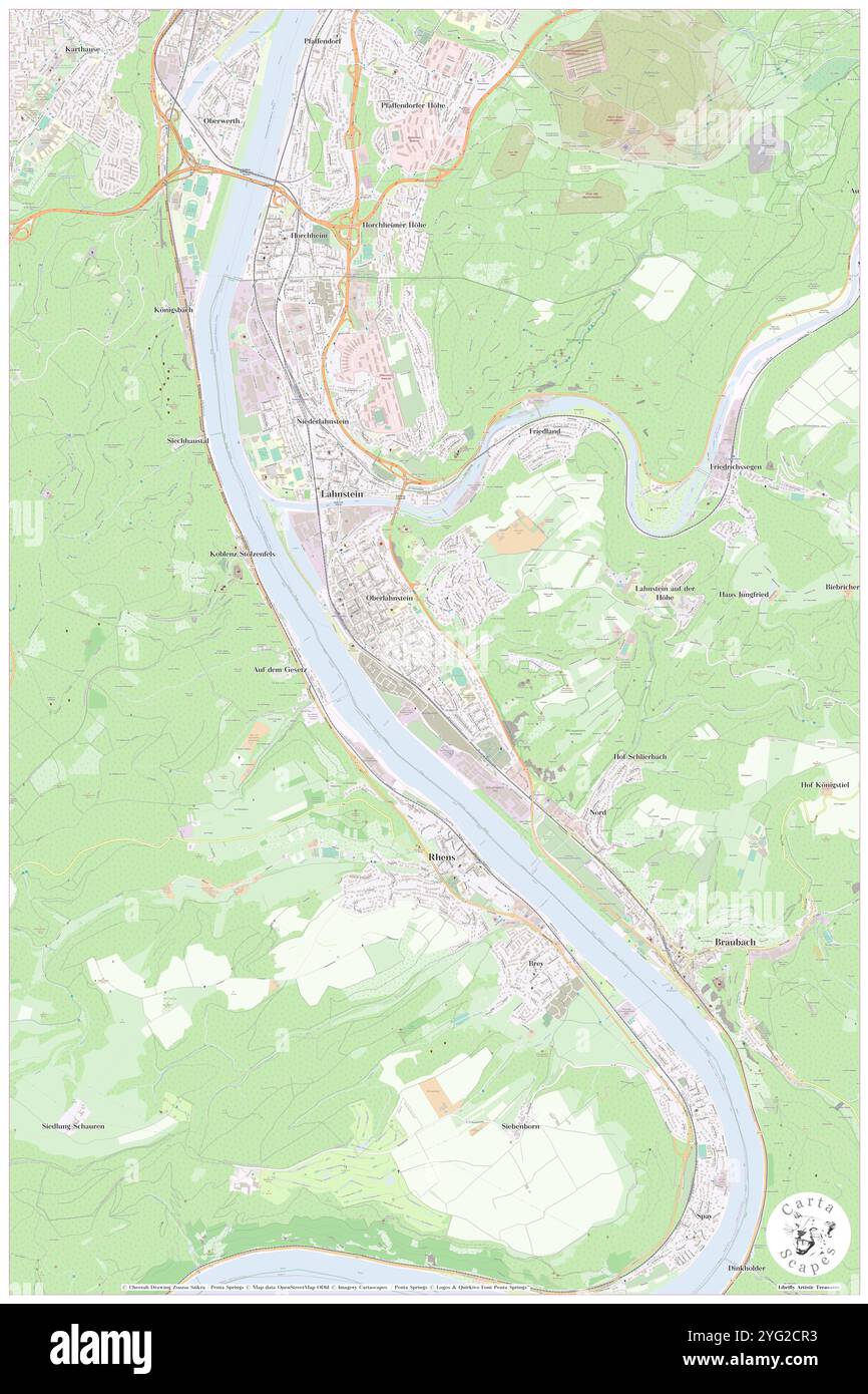 Oberlahnstein, DE, Germania, Rheinland-Pfalz, N 50 17' 49'', N 7 36' 55'', mappa, Cartascapes Mappa pubblicata nel 2024. Esplora Cartascapes, una mappa che rivela i diversi paesaggi, culture ed ecosistemi della Terra. Viaggia attraverso il tempo e lo spazio, scoprendo l'interconnessione del passato, del presente e del futuro del nostro pianeta. Foto Stock