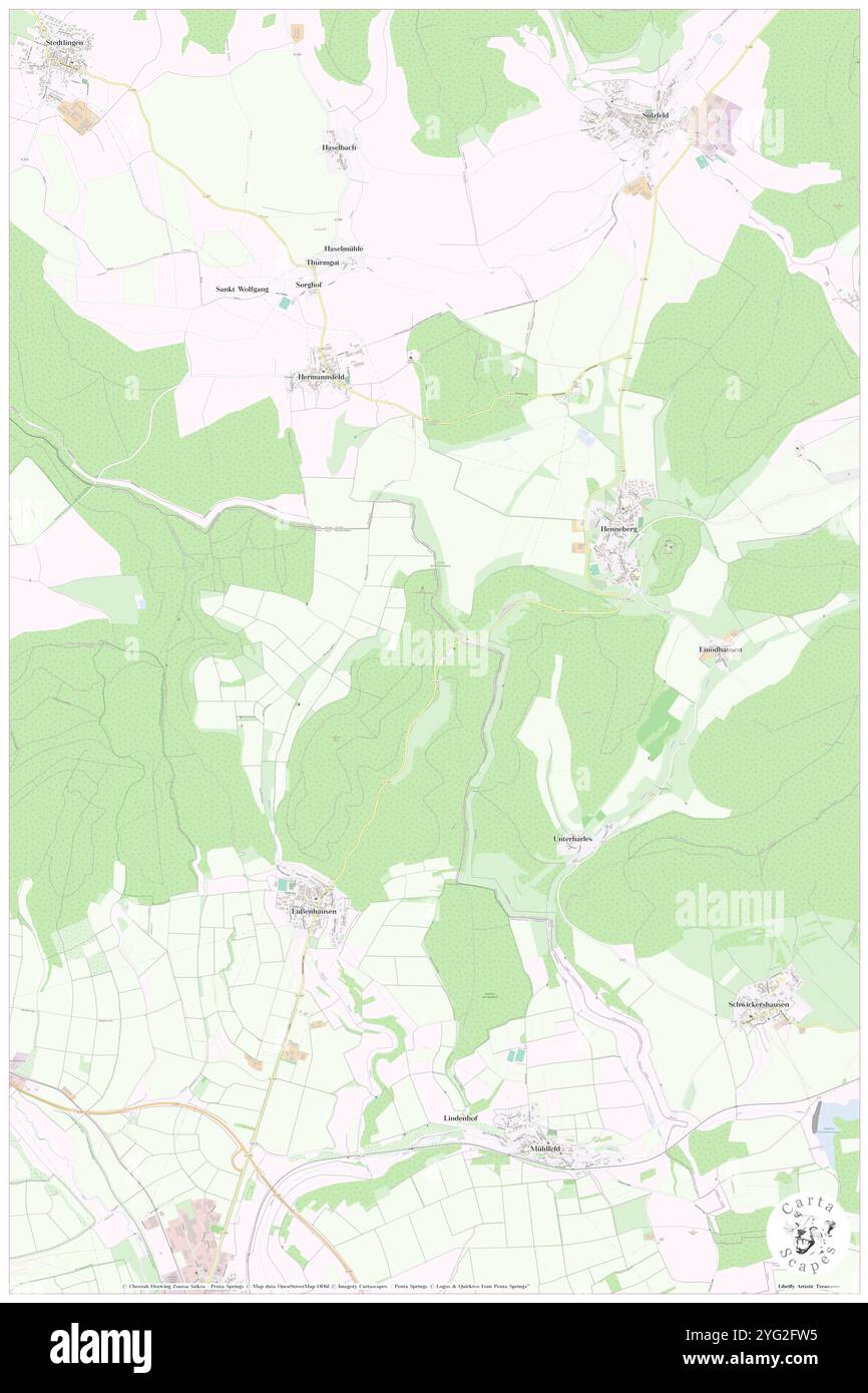 Schanze, DE, Germania, Turingia, N 50 28' 59'', N 10 19' 59'', mappa, Cartascapes Mappa pubblicata nel 2024. Esplora Cartascapes, una mappa che rivela i diversi paesaggi, culture ed ecosistemi della Terra. Viaggia attraverso il tempo e lo spazio, scoprendo l'interconnessione del passato, del presente e del futuro del nostro pianeta. Foto Stock