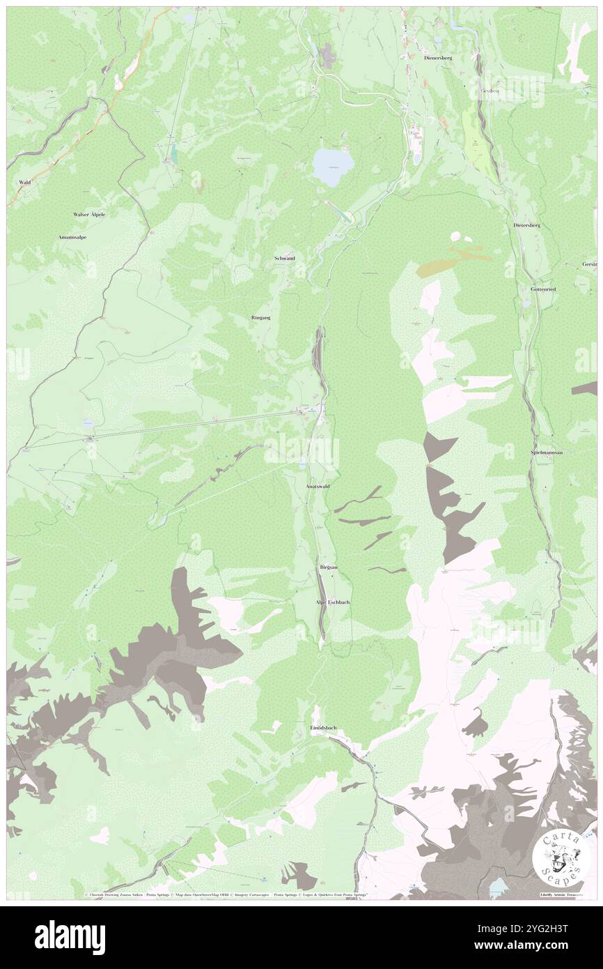 Warmatsgundbach, DE, Germania, Baviera, N 47 20' 51'', N 10 15' 47'', mappa, Cartascapes Mappa pubblicata nel 2024. Esplora Cartascapes, una mappa che rivela i diversi paesaggi, culture ed ecosistemi della Terra. Viaggia attraverso il tempo e lo spazio, scoprendo l'interconnessione del passato, del presente e del futuro del nostro pianeta. Foto Stock