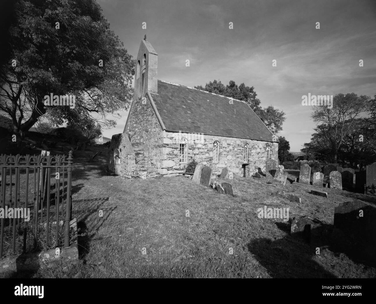 Chiesa di San Runius nel centro dell'Isola di Man Foto Stock