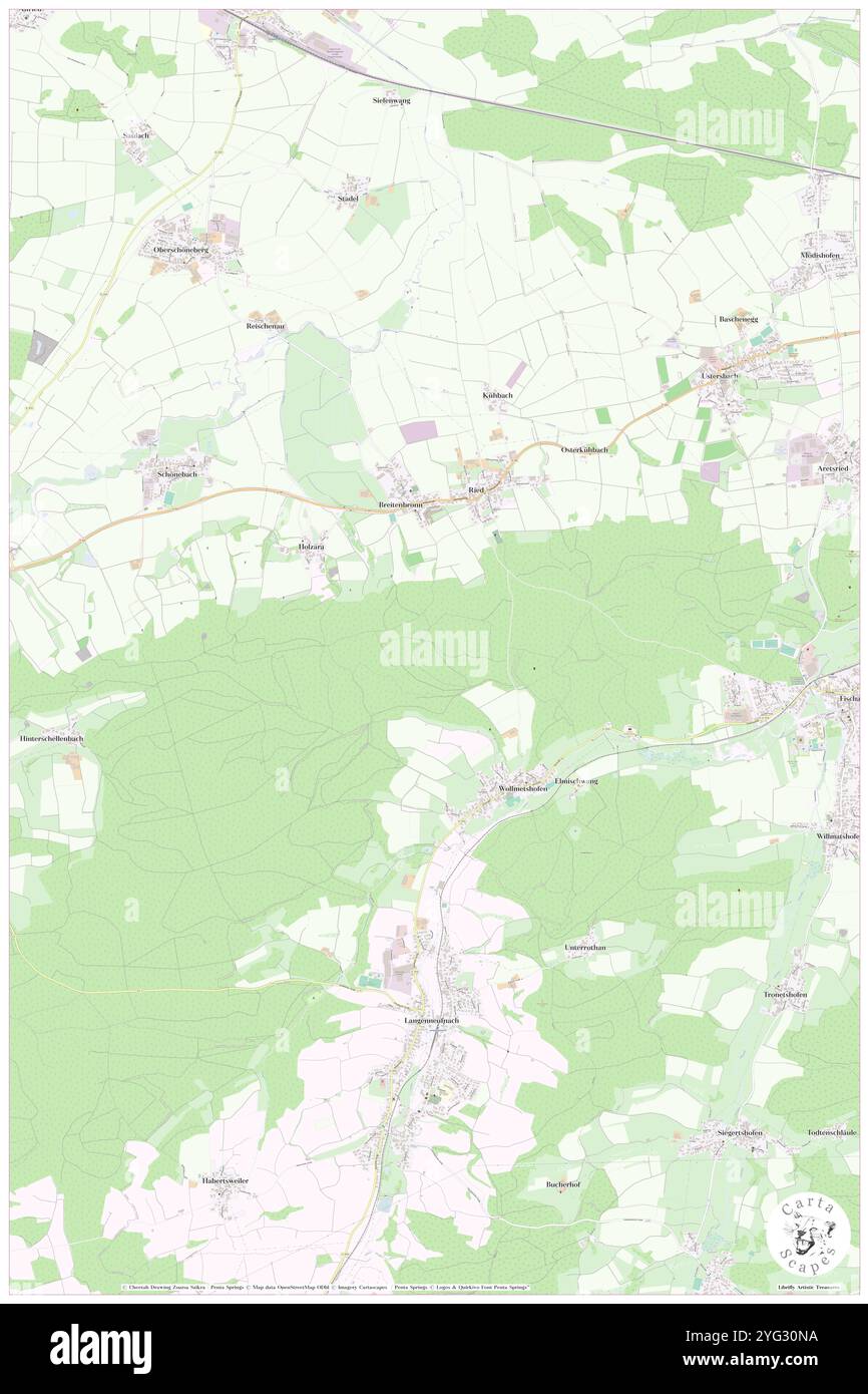 Breitenbrunnwald, DE, Germania, Baviera, N 48 17' 37'', N 10 36' 24''', mappa, Cartascapes Mappa pubblicata nel 2024. Esplora Cartascapes, una mappa che rivela i diversi paesaggi, culture ed ecosistemi della Terra. Viaggia attraverso il tempo e lo spazio, scoprendo l'interconnessione del passato, del presente e del futuro del nostro pianeta. Foto Stock