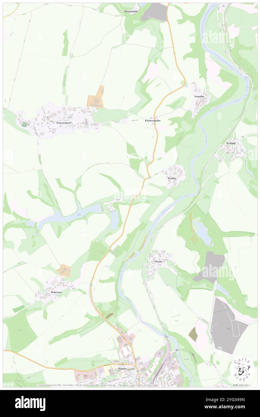 Weiditz, DE, Germania, Sassonia, N 51 4' 49'', N 12 47' 49'', mappa, Cartascapes Mappa pubblicata nel 2024. Esplora Cartascapes, una mappa che rivela i diversi paesaggi, culture ed ecosistemi della Terra. Viaggia attraverso il tempo e lo spazio, scoprendo l'interconnessione del passato, del presente e del futuro del nostro pianeta. Foto Stock