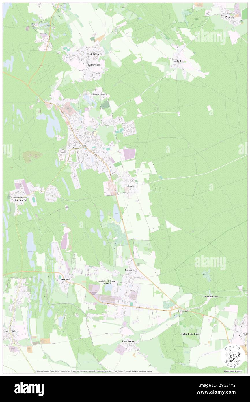 Eichwege, DE, Germania, Brandeburgo, N 51 36' 14'', N 14 36' 53''', mappa, Cartascapes Mappa pubblicata nel 2024. Esplora Cartascapes, una mappa che rivela i diversi paesaggi, culture ed ecosistemi della Terra. Viaggia attraverso il tempo e lo spazio, scoprendo l'interconnessione del passato, del presente e del futuro del nostro pianeta. Foto Stock