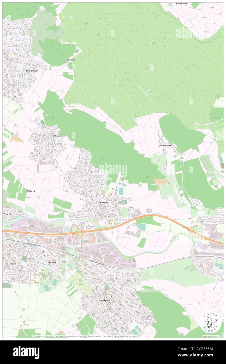 Grossheppach, Regierungsbezirk Stuttgart, DE, Germania, Baden-Wurttemberg, N 48 49' 10'', N 9 23' 5'', MAP, Cartascapes Map pubblicata nel 2024. Esplora Cartascapes, una mappa che rivela i diversi paesaggi, culture ed ecosistemi della Terra. Viaggia attraverso il tempo e lo spazio, scoprendo l'interconnessione del passato, del presente e del futuro del nostro pianeta. Foto Stock