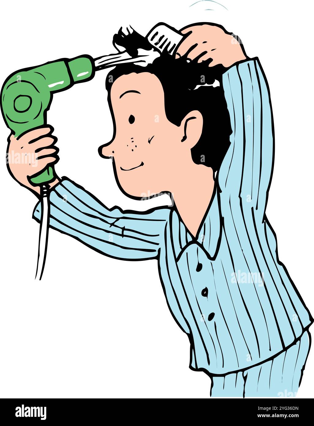 Donna pettinare i capelli Foto Stock