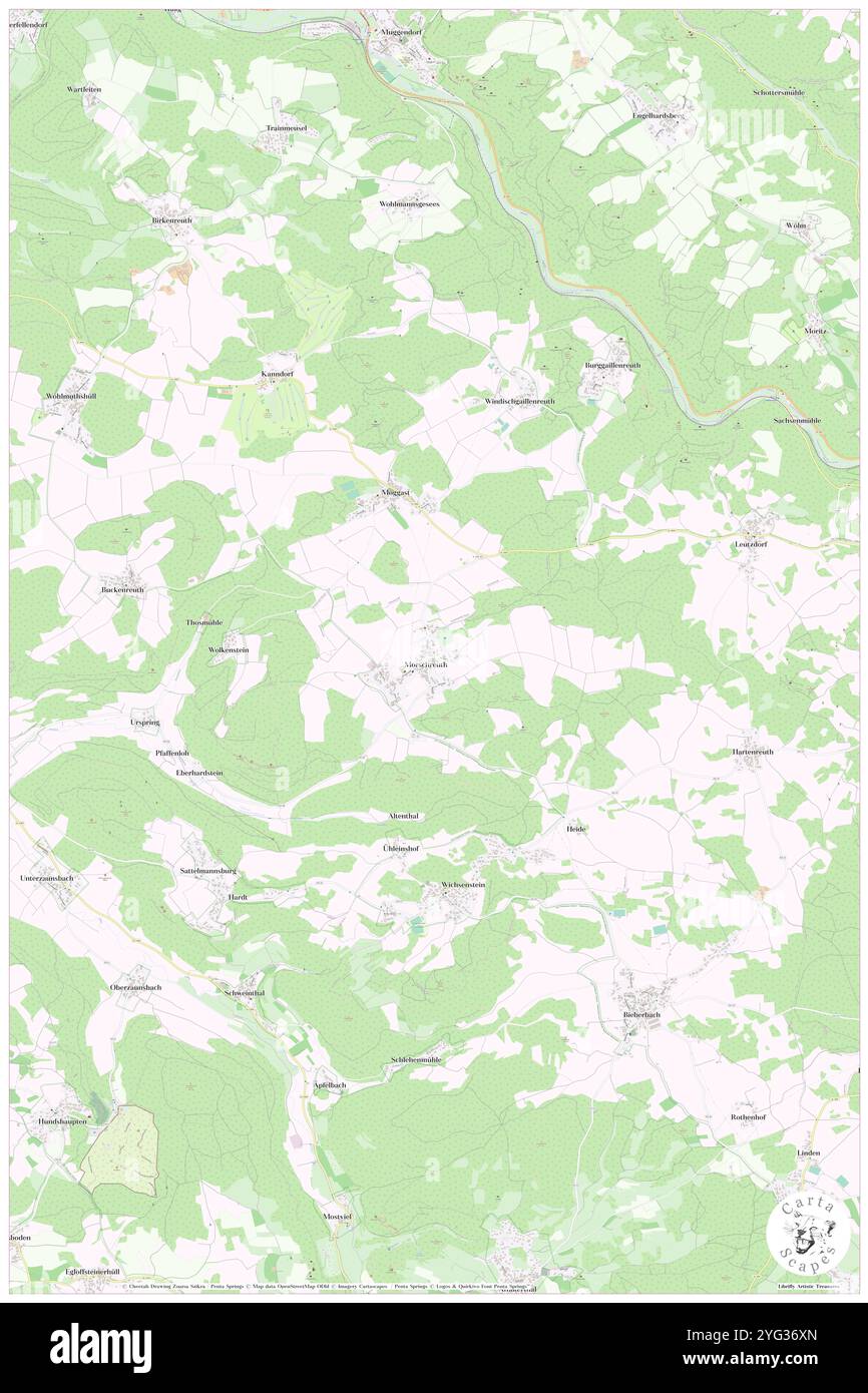 Morschreuth, alta Franconia, DE, Germania, Baviera, N 49 45' 22'', N 11 15' 59'', MAP, Cartascapes Map pubblicata nel 2024. Esplora Cartascapes, una mappa che rivela i diversi paesaggi, culture ed ecosistemi della Terra. Viaggia attraverso il tempo e lo spazio, scoprendo l'interconnessione del passato, del presente e del futuro del nostro pianeta. Foto Stock