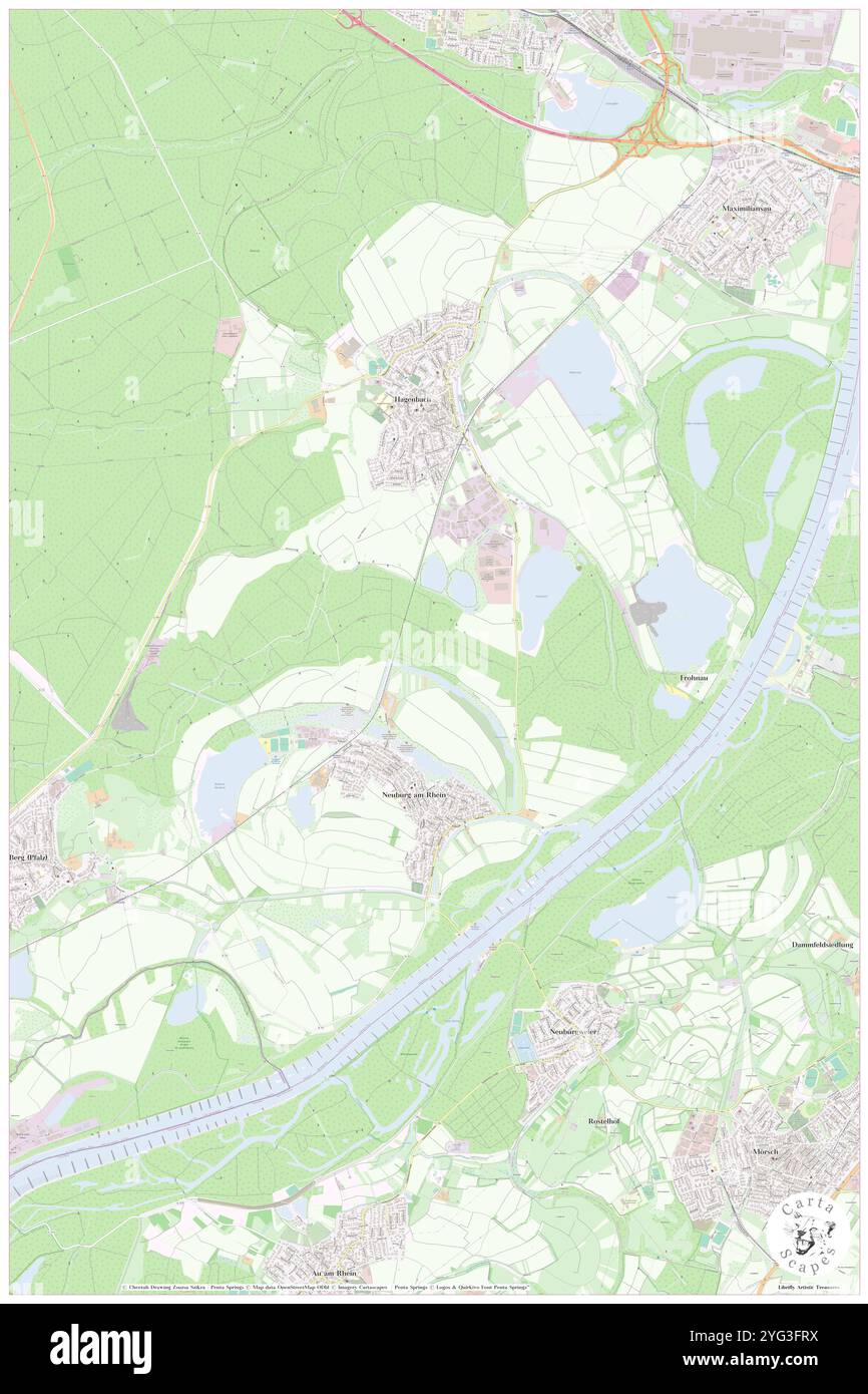 Oberrheinisches Tiefland, DE, Germania, N 49 0' 0'', N 8 15' 0'', MAP, Cartascapes Map pubblicata nel 2024. Esplora Cartascapes, una mappa che rivela i diversi paesaggi, culture ed ecosistemi della Terra. Viaggia attraverso il tempo e lo spazio, scoprendo l'interconnessione del passato, del presente e del futuro del nostro pianeta. Foto Stock