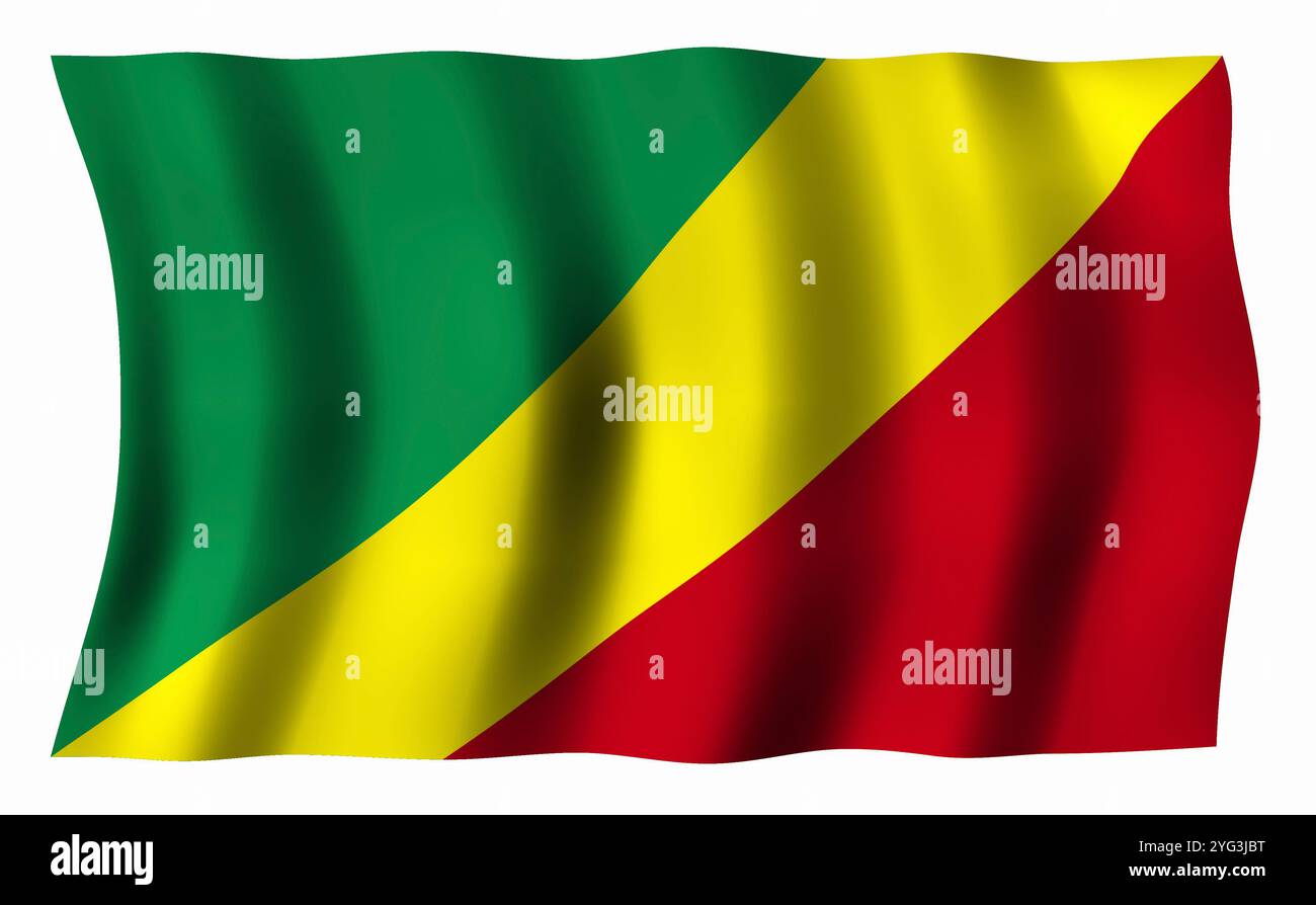 Bandiera della Repubblica del Congo Foto Stock