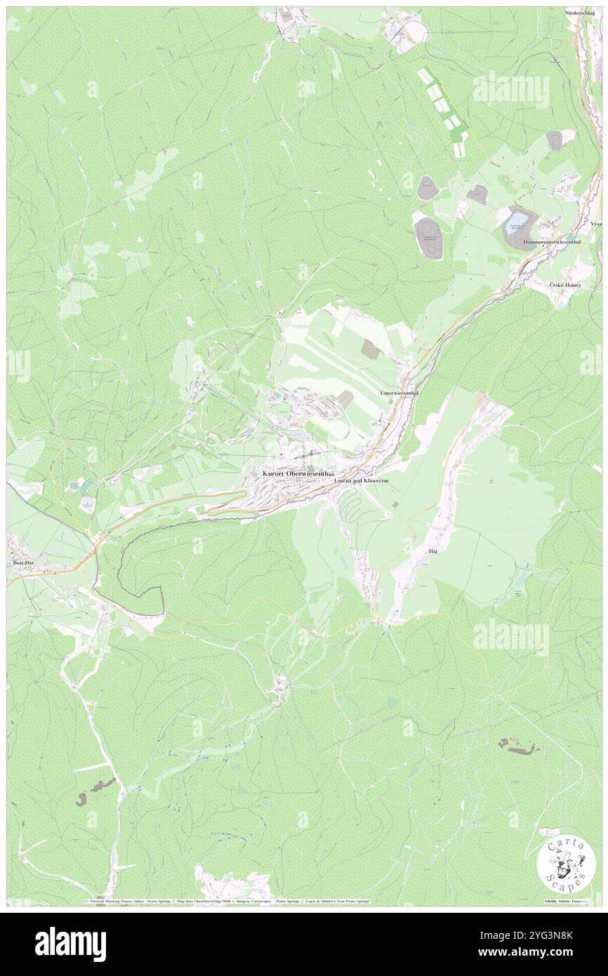 Kurort Oberwiesenthal, DE, Germania, Sassonia, N 50 25' 16'', N 12 58' 19'', mappa, Cartascapes Mappa pubblicata nel 2024. Esplora Cartascapes, una mappa che rivela i diversi paesaggi, culture ed ecosistemi della Terra. Viaggia attraverso il tempo e lo spazio, scoprendo l'interconnessione del passato, del presente e del futuro del nostro pianeta. Foto Stock