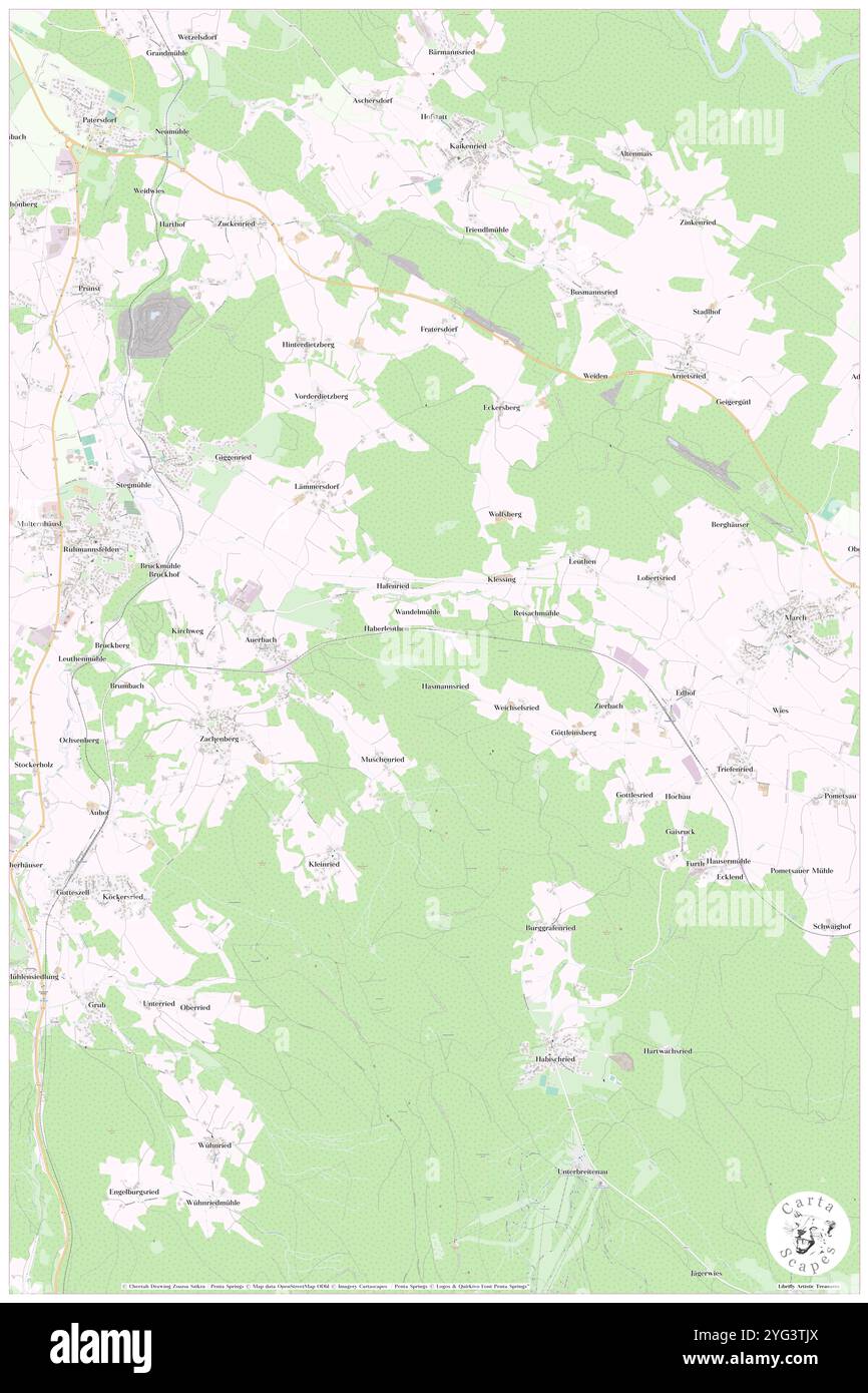 Zachenberg, bassa Baviera, DE, Germania, Baviera, N 48 58' 0'', N 13 0' 0'', MAP, Cartascapes Map pubblicato nel 2024. Esplora Cartascapes, una mappa che rivela i diversi paesaggi, culture ed ecosistemi della Terra. Viaggia attraverso il tempo e lo spazio, scoprendo l'interconnessione del passato, del presente e del futuro del nostro pianeta. Foto Stock