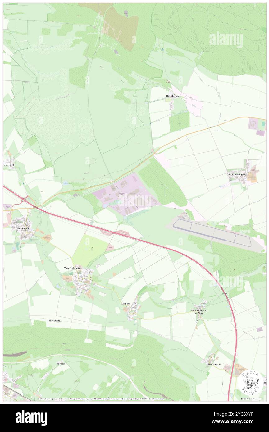 Kindel, DE, Germania, Turingia, N 51 0' 0'', N 10 26' 59''', mappa, Cartascapes Mappa pubblicata nel 2024. Esplora Cartascapes, una mappa che rivela i diversi paesaggi, culture ed ecosistemi della Terra. Viaggia attraverso il tempo e lo spazio, scoprendo l'interconnessione del passato, del presente e del futuro del nostro pianeta. Foto Stock