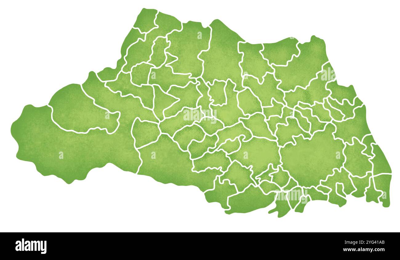 Mappa della prefettura di Saitama con i confini Foto Stock