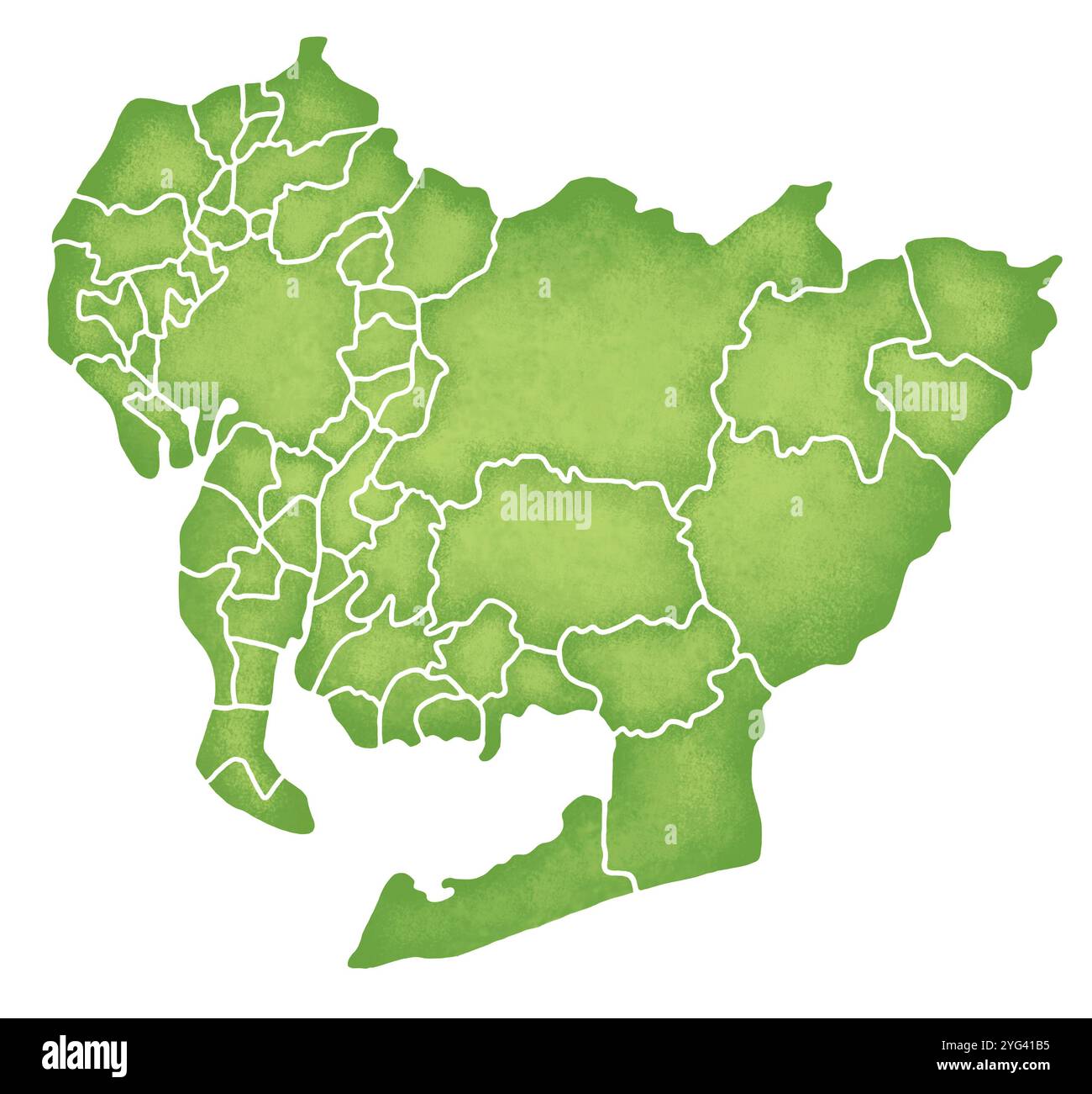 Mappa della prefettura di Aichi con i confini Foto Stock