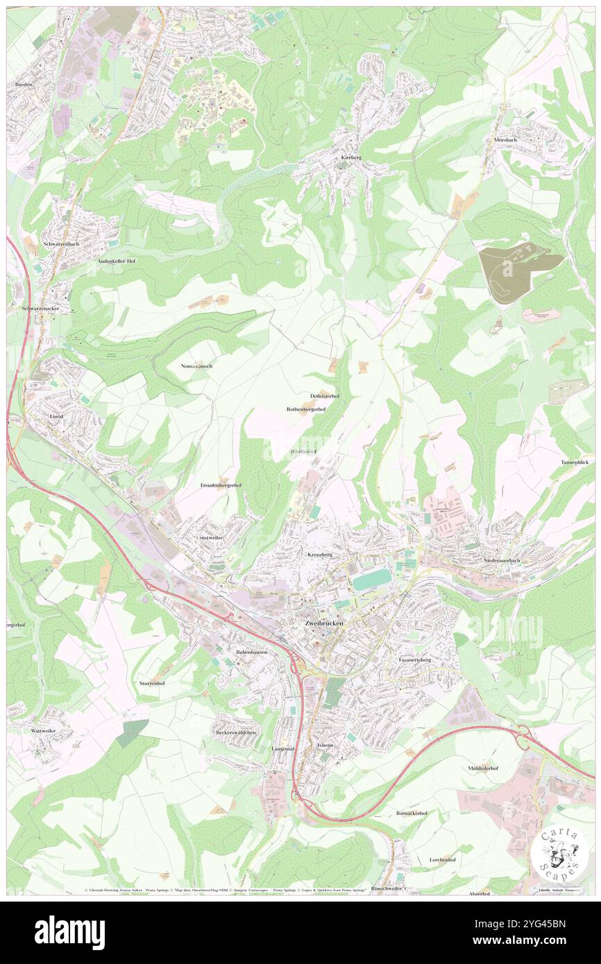 Ernstweilerthalhof, DE, Germania, Rheinland-Pfalz, N 49 16' 4'', N 7 21' 36'', mappa, Cartascapes Mappa pubblicata nel 2024. Esplora Cartascapes, una mappa che rivela i diversi paesaggi, culture ed ecosistemi della Terra. Viaggia attraverso il tempo e lo spazio, scoprendo l'interconnessione del passato, del presente e del futuro del nostro pianeta. Foto Stock