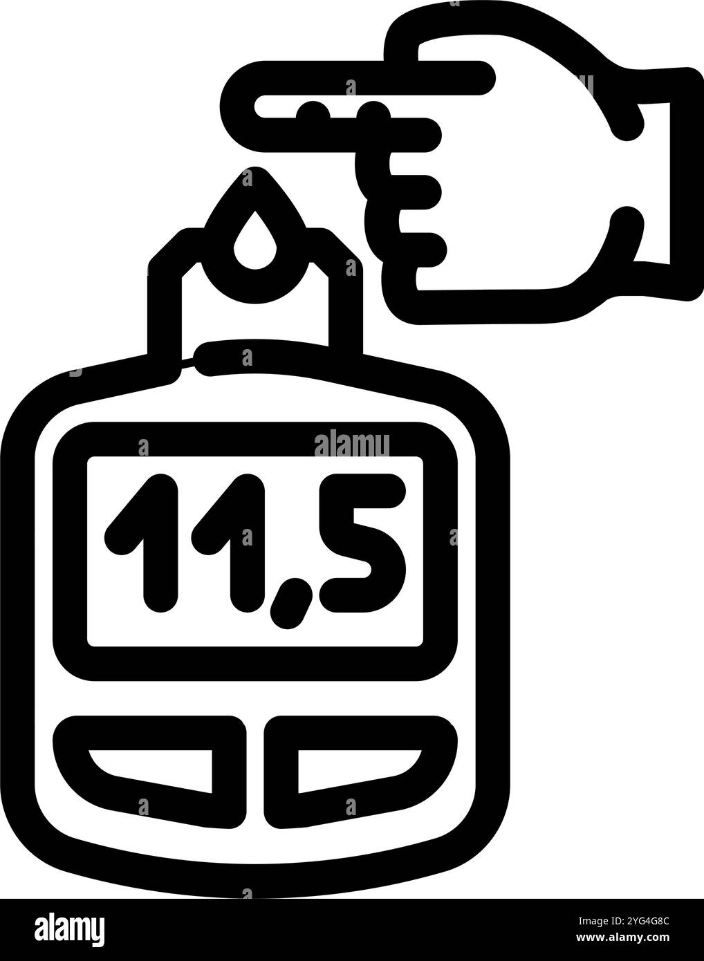 illustrazione vettoriale dell'icona della linea della malattia dell'uomo del diabete Illustrazione Vettoriale