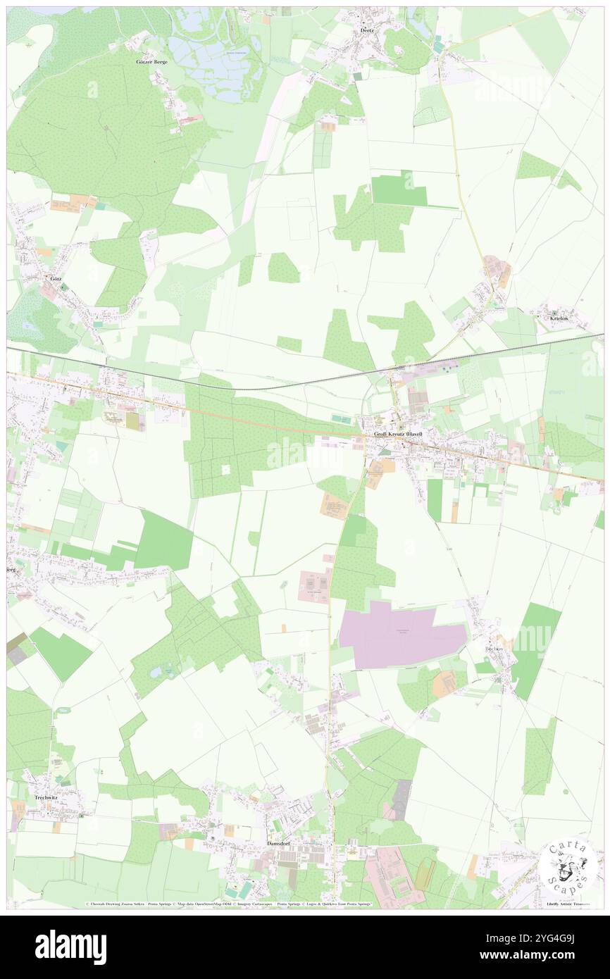 Gross Kreutz, DE, Germania, Brandeburgo, N 52 24' 10'', N 12 46' 45'', mappa, Cartascapes Mappa pubblicata nel 2024. Esplora Cartascapes, una mappa che rivela i diversi paesaggi, culture ed ecosistemi della Terra. Viaggia attraverso il tempo e lo spazio, scoprendo l'interconnessione del passato, del presente e del futuro del nostro pianeta. Foto Stock