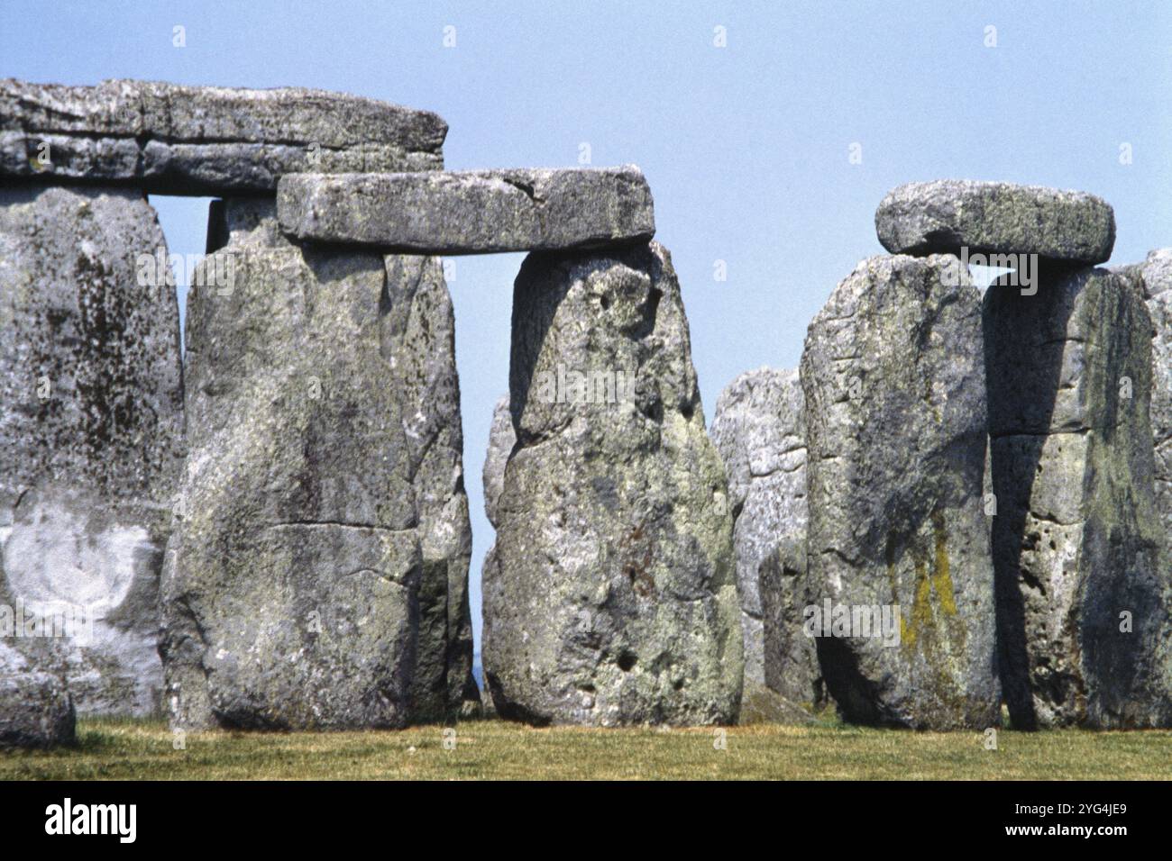 Stonehenge. Complesso megalitico con struttura circolare. Vista parziale. Salisbury Plain, contea del Wiltshire, Inghilterra, Gran Bretagna. Foto Stock