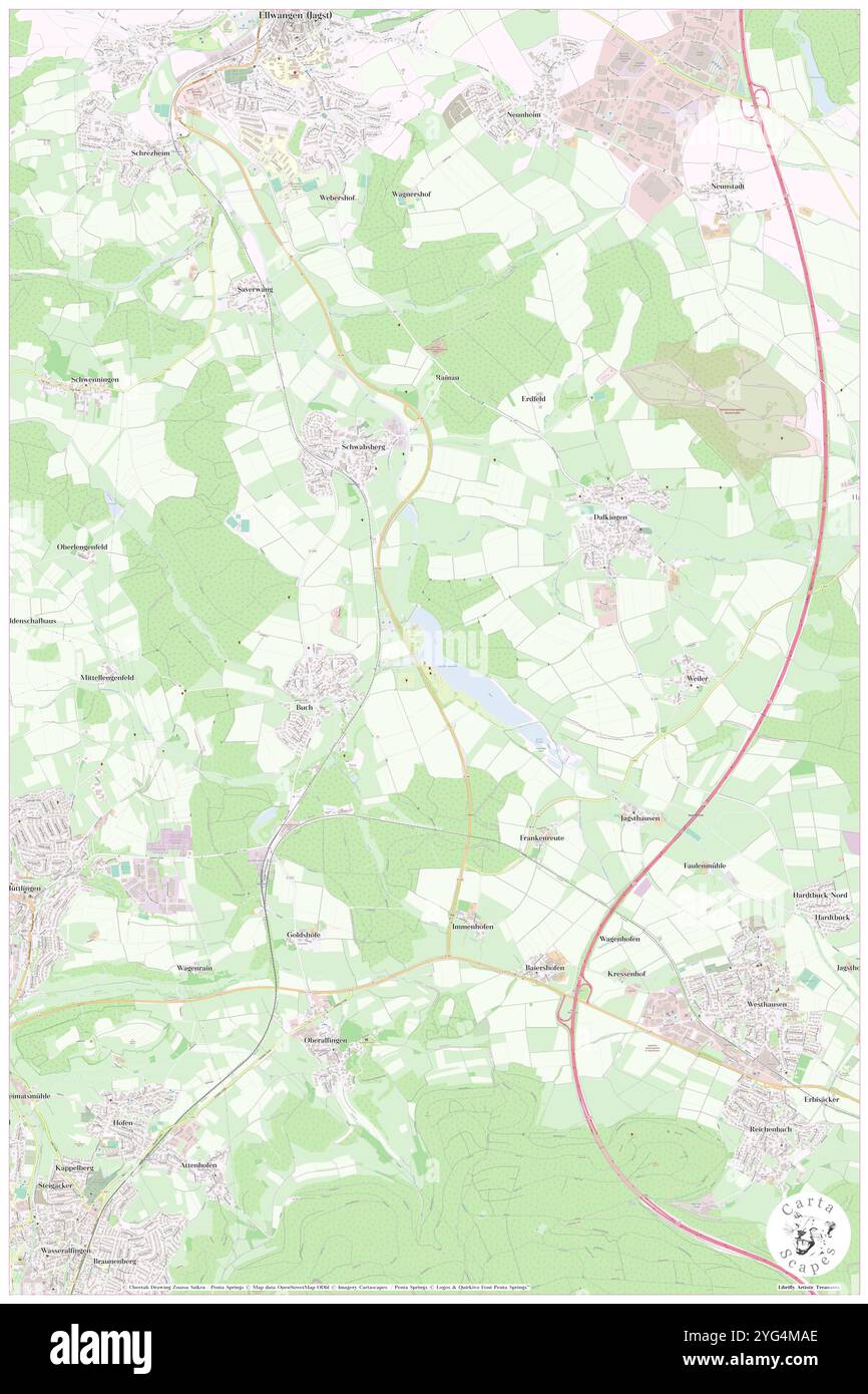 Bucher Stausee, DE, Germania, Baviera, N 48 54' 43'', N 10 8' 54'', mappa, Cartascapes Mappa pubblicata nel 2024. Esplora Cartascapes, una mappa che rivela i diversi paesaggi, culture ed ecosistemi della Terra. Viaggia attraverso il tempo e lo spazio, scoprendo l'interconnessione del passato, del presente e del futuro del nostro pianeta. Foto Stock