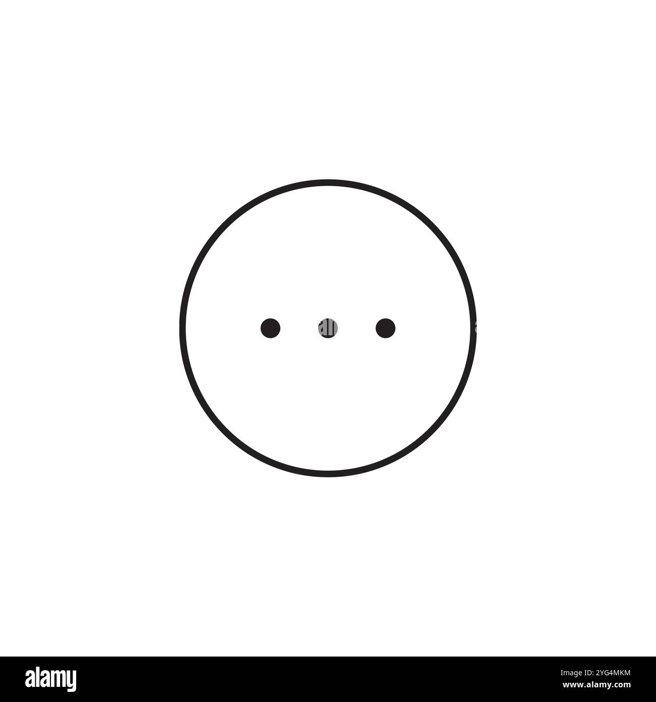 Icona a tre punti. Simbolo minimo di ellissi. Forma circolare semplice. Grafica vettoriale. Illustrazione Vettoriale