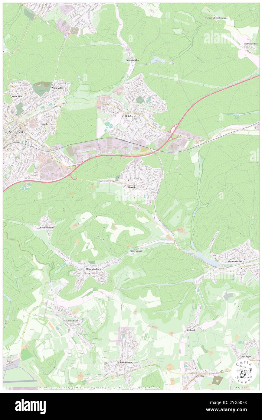 Hassel, DE, Germania, Saarland, N 49 15' 57'', N 7 9' 44'', mappa, Cartascapes Mappa pubblicata nel 2024. Esplora Cartascapes, una mappa che rivela i diversi paesaggi, culture ed ecosistemi della Terra. Viaggia attraverso il tempo e lo spazio, scoprendo l'interconnessione del passato, del presente e del futuro del nostro pianeta. Foto Stock