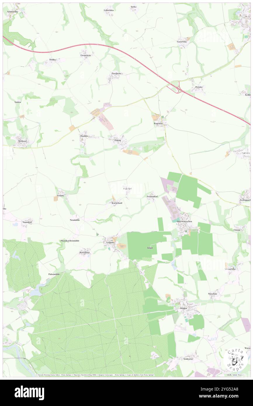 Papsdorf, DE, Germania, Sassonia, N 51 12' 59'', N 12 50' 18''', mappa, Cartascapes Mappa pubblicata nel 2024. Esplora Cartascapes, una mappa che rivela i diversi paesaggi, culture ed ecosistemi della Terra. Viaggia attraverso il tempo e lo spazio, scoprendo l'interconnessione del passato, del presente e del futuro del nostro pianeta. Foto Stock