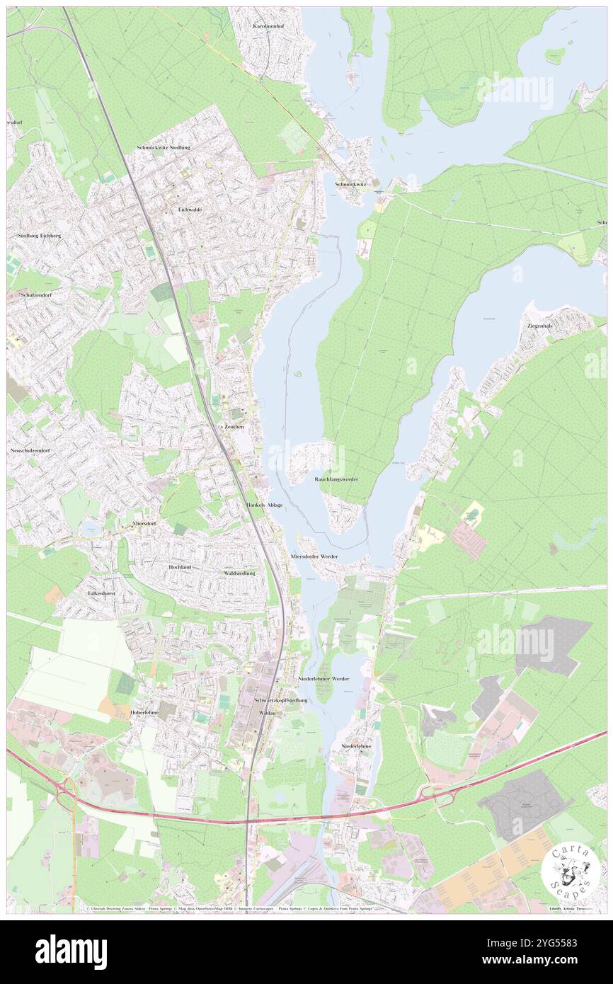 Rauchfangswerder, DE, Germania, Berlino, N 52 20' 50'', N 13 38' 29'', mappa, Cartascapes Mappa pubblicata nel 2024. Esplora Cartascapes, una mappa che rivela i diversi paesaggi, culture ed ecosistemi della Terra. Viaggia attraverso il tempo e lo spazio, scoprendo l'interconnessione del passato, del presente e del futuro del nostro pianeta. Foto Stock