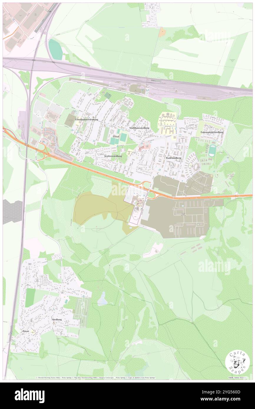 Elstal, DE, Germania, Brandeburgo, N 52 32' 50'', N 13 0' 0''', mappa, Cartascapes Mappa pubblicata nel 2024. Esplora Cartascapes, una mappa che rivela i diversi paesaggi, culture ed ecosistemi della Terra. Viaggia attraverso il tempo e lo spazio, scoprendo l'interconnessione del passato, del presente e del futuro del nostro pianeta. Foto Stock