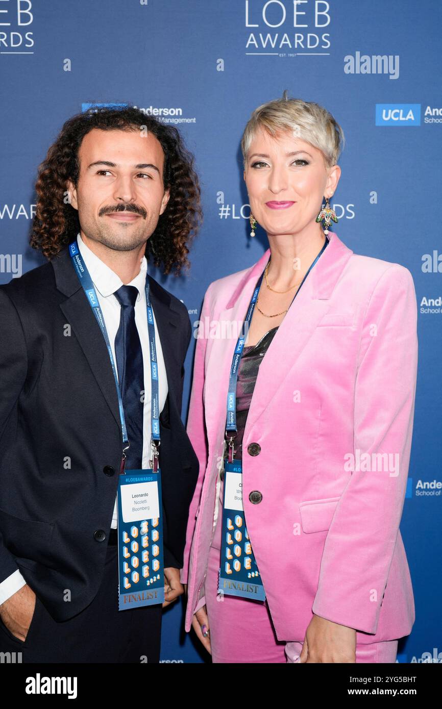 Leonardo Nicoletti, Chloe Whitaker durante i Gerald Loeb Awards 2024 presentati da UCLA Anderson, tenutosi presso la Rainbow Room di New York, New York, USA, giovedì 10 ottobre 2024. Credito: Jennifer Graylock-Graylock.com Foto Stock