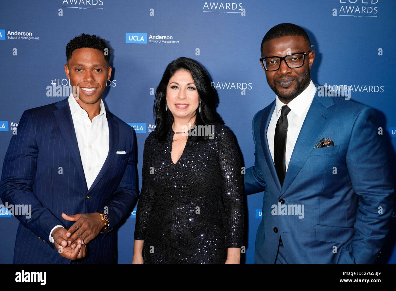 Jarred Hill, Alexis Christoforous, Alex Persha durante i Gerald Loeb Awards 2024 presentati da UCLA Anderson, tenutosi presso la Rainbow Room di New York, New York, USA, giovedì 10 ottobre 2024. Credito: Jennifer Graylock-Graylock.com Foto Stock