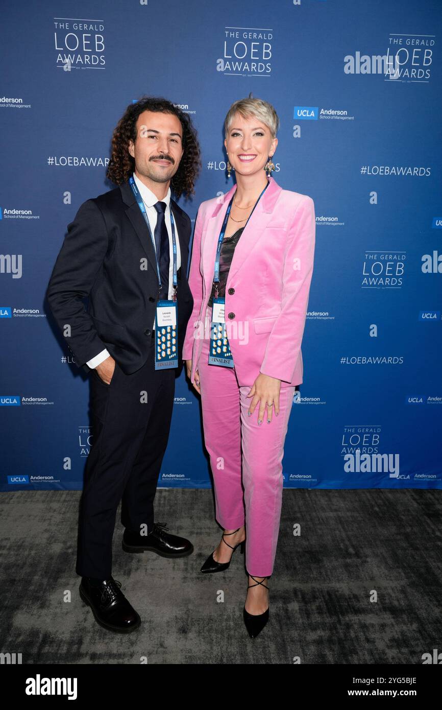 Leonardo Nicoletti, Chloe Whitaker durante i Gerald Loeb Awards 2024 presentati da UCLA Anderson, tenutosi presso la Rainbow Room di New York, New York, USA, giovedì 10 ottobre 2024. Credito: Jennifer Graylock-Graylock.com Foto Stock