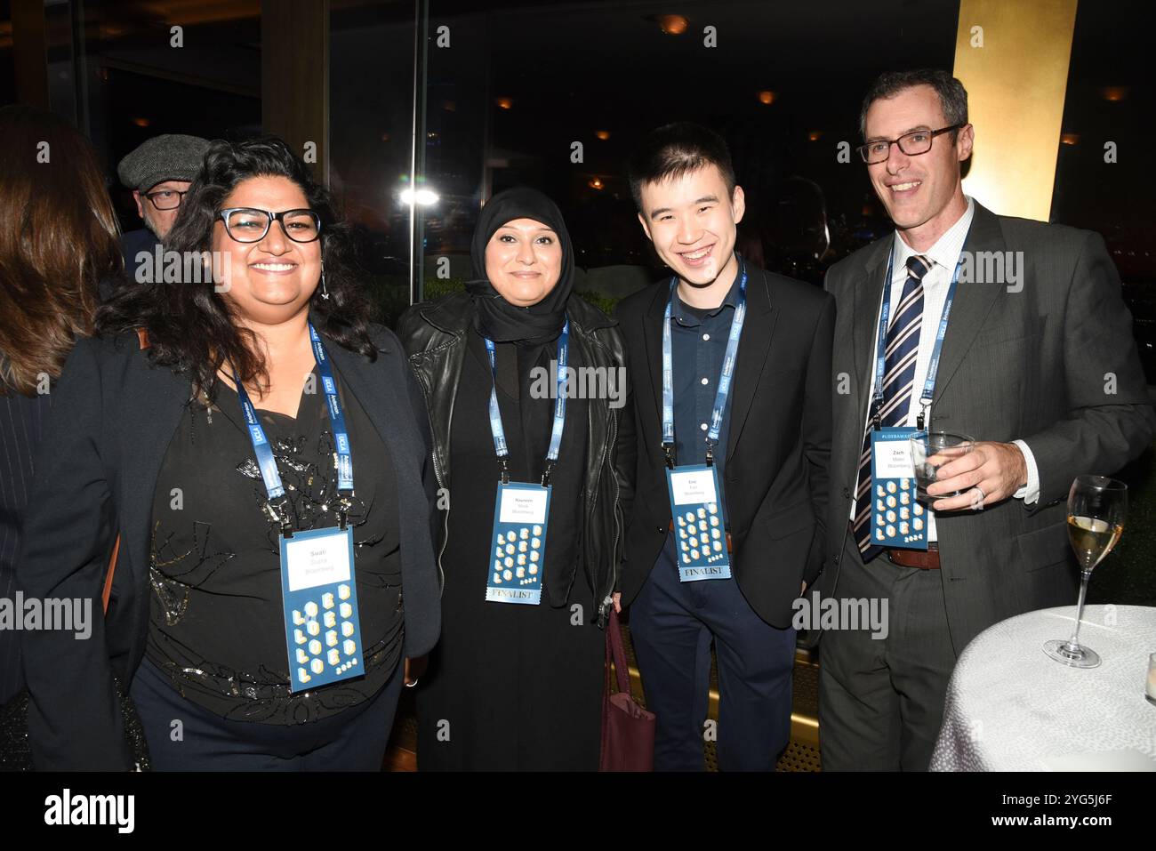 Swati Gupta, Naureen Malik, Eric fan, Zach Mider durante i Gerald Loeb Awards 2024 presentati da UCLA Anderson, tenutosi presso la Rainbow Room di New York, New York, USA, giovedì 10 ottobre 2024. Credito: Jennifer Graylock-Graylock.com Foto Stock