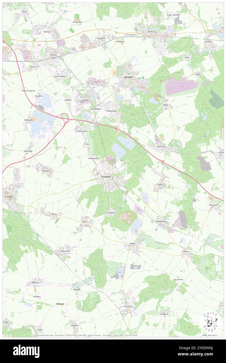 Naunhof, DE, Germania, Sassonia, N 51 16' 39'', N 12 35' 17'', mappa, Cartascapes Mappa pubblicata nel 2024. Esplora Cartascapes, una mappa che rivela i diversi paesaggi, culture ed ecosistemi della Terra. Viaggia attraverso il tempo e lo spazio, scoprendo l'interconnessione del passato, del presente e del futuro del nostro pianeta. Foto Stock